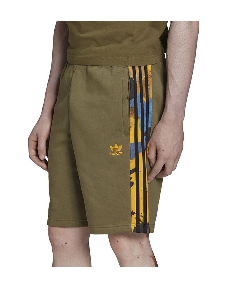 Men's Camo Series 3-Stripes Fleece Drawstring Shorts Green $19.48 Shorts