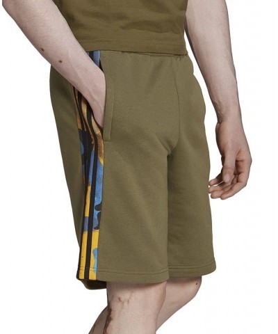 Men's Camo Series 3-Stripes Fleece Drawstring Shorts Green $19.48 Shorts