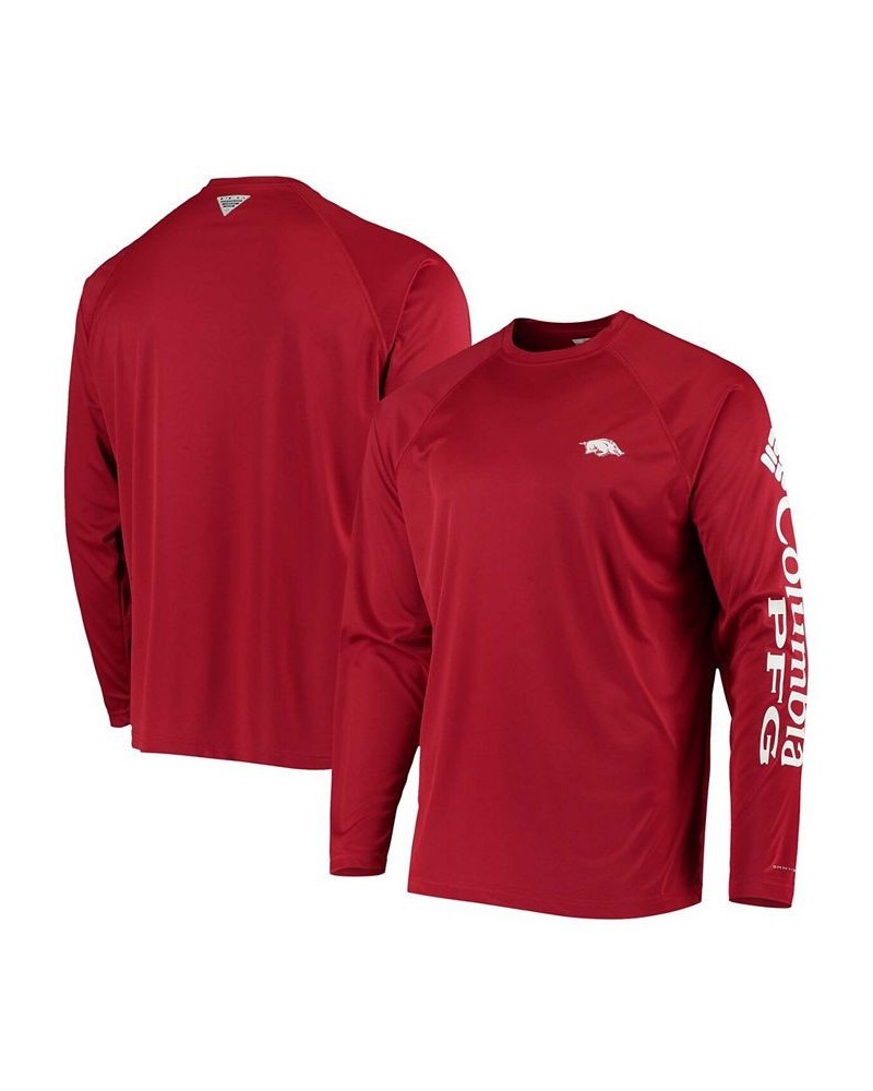 Men's PFG Cardinal Arkansas Razorbacks Terminal Tackle Omni-Shade Long Sleeve T-shirt $23.50 T-Shirts