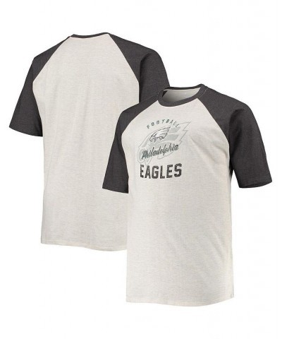 Men's Oatmeal, Heathered Charcoal Philadelphia Eagles Big and Tall Raglan T-shirt $24.29 T-Shirts