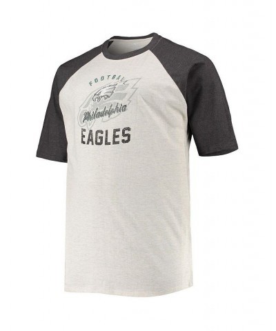 Men's Oatmeal, Heathered Charcoal Philadelphia Eagles Big and Tall Raglan T-shirt $24.29 T-Shirts