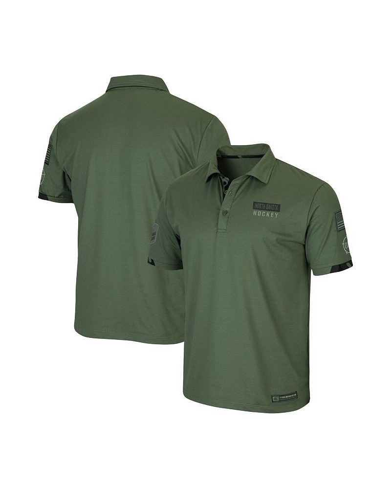 Men's Olive North Dakota OHT Military-Inspired Appreciation Echo Polo Shirt $32.39 Polo Shirts