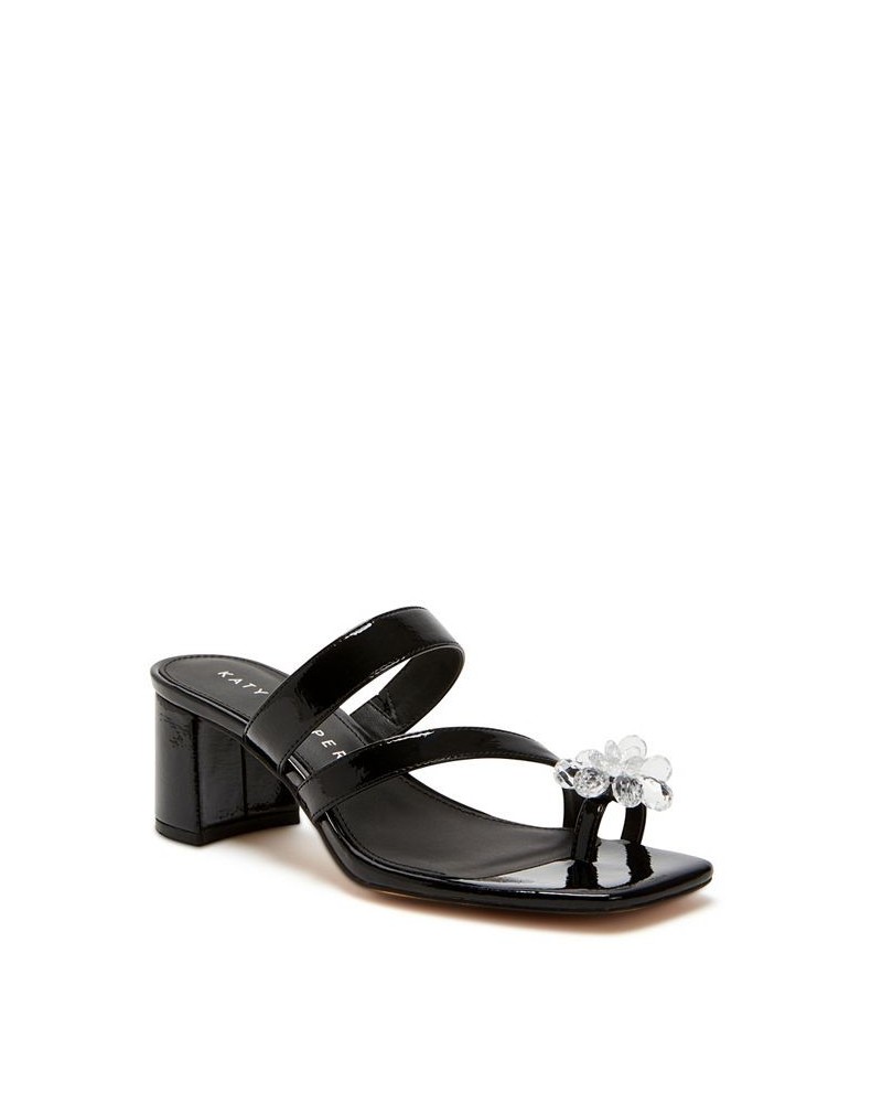 Women's The Tooliped Flower Slip-on Sandals Black $35.64 Shoes