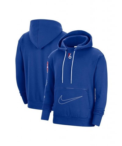 Men's Blue Philadelphia 76ers 2022/23 City Edition Courtside Heavyweight Fleece Pullover Hoodie $38.85 Sweatshirt