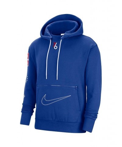 Men's Blue Philadelphia 76ers 2022/23 City Edition Courtside Heavyweight Fleece Pullover Hoodie $38.85 Sweatshirt