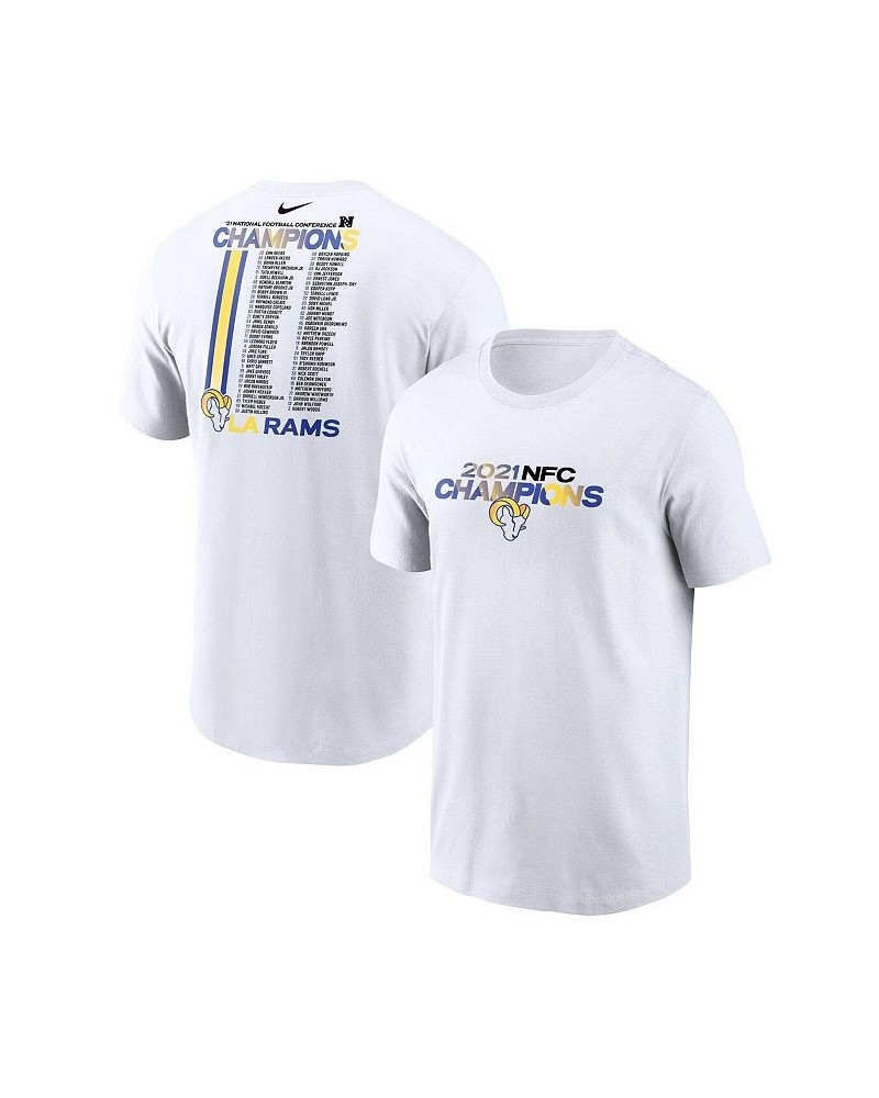 Men's White Los Angeles Rams 2021 NFC Champions Roster T-shirt $23.36 T-Shirts