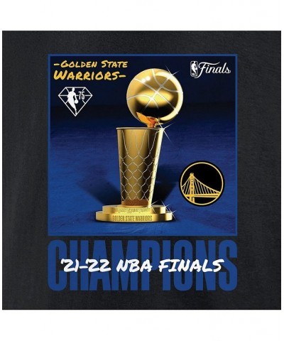 Men's Branded Black Golden State Warriors 2022 NBA Finals Champions 75th Anniversary Jumper Trophy T-shirt $19.88 T-Shirts