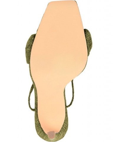 Women's Edelie Linen Tie-Up Sandals Green $46.20 Shoes