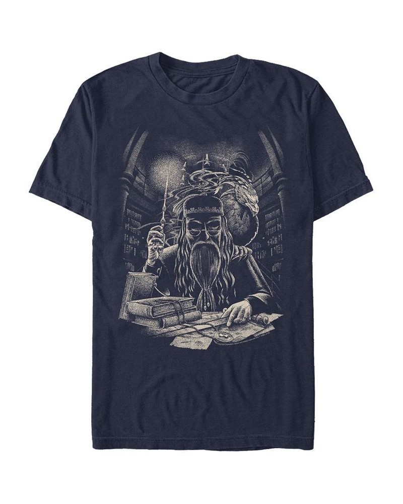 Men's The Dumbledore Short Sleeve Crew T-shirt Blue $19.24 T-Shirts