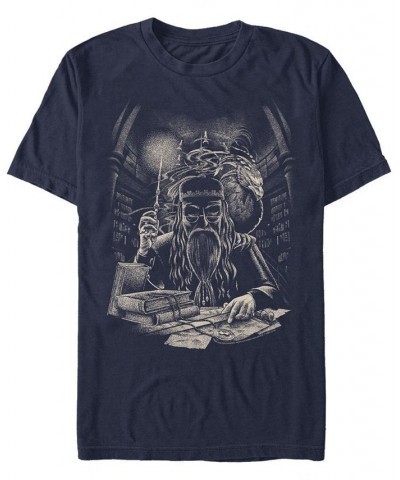 Men's The Dumbledore Short Sleeve Crew T-shirt Blue $19.24 T-Shirts