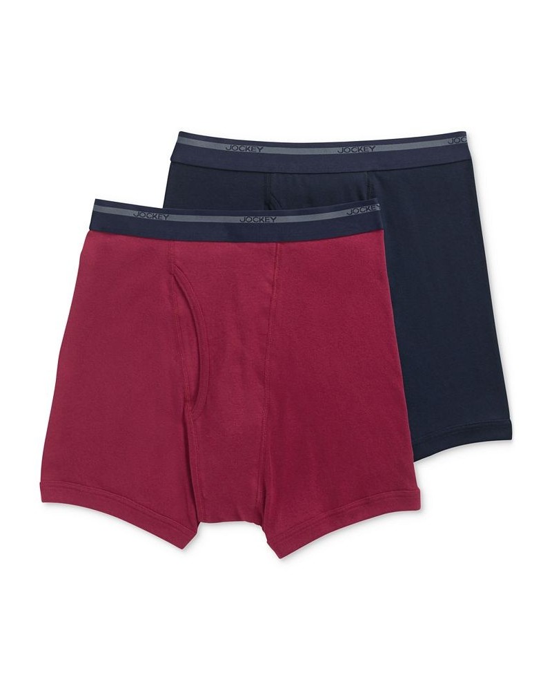 Men's Big & Tall 2-Pk. Lightweight Cotton Boxer Briefs Red $11.08 Underwear