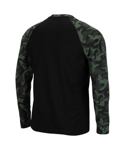 Men's Black Lsu Tigers OHT Military Appreciation Camo Raglan Long Sleeve T-shirt $24.50 T-Shirts