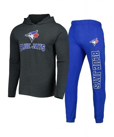 Men's Heather Royal, Heather Charcoal Toronto Blue Jays Meter Hoodie and Joggers Set $43.20 Pajama