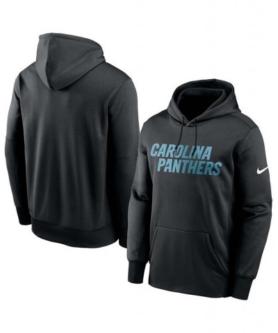 Men's Black Carolina Panthers Fan Gear Wordmark Performance Pullover Hoodie $40.80 Sweatshirt