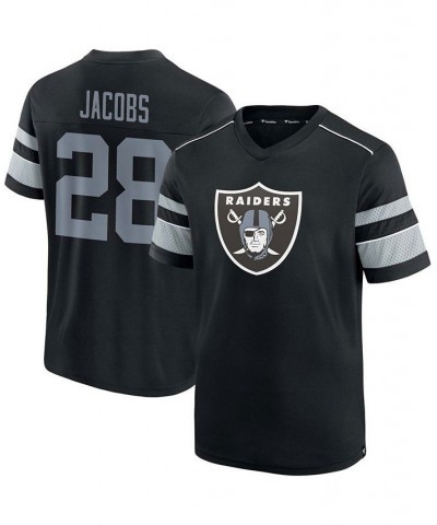 Men's Josh Jacobs Black Las Vegas Raiders Hashmark Name and Number V-Neck T-shirt $21.62 T-Shirts