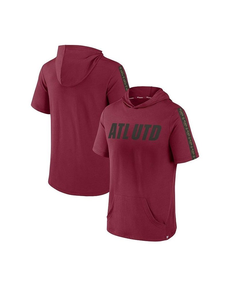 Men's Branded Red Atlanta United FC Definitive Victory Short-Sleeved Pullover Hoodie $24.50 Sweatshirt