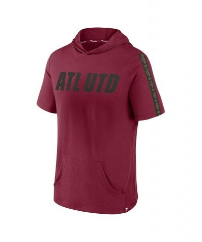 Men's Branded Red Atlanta United FC Definitive Victory Short-Sleeved Pullover Hoodie $24.50 Sweatshirt