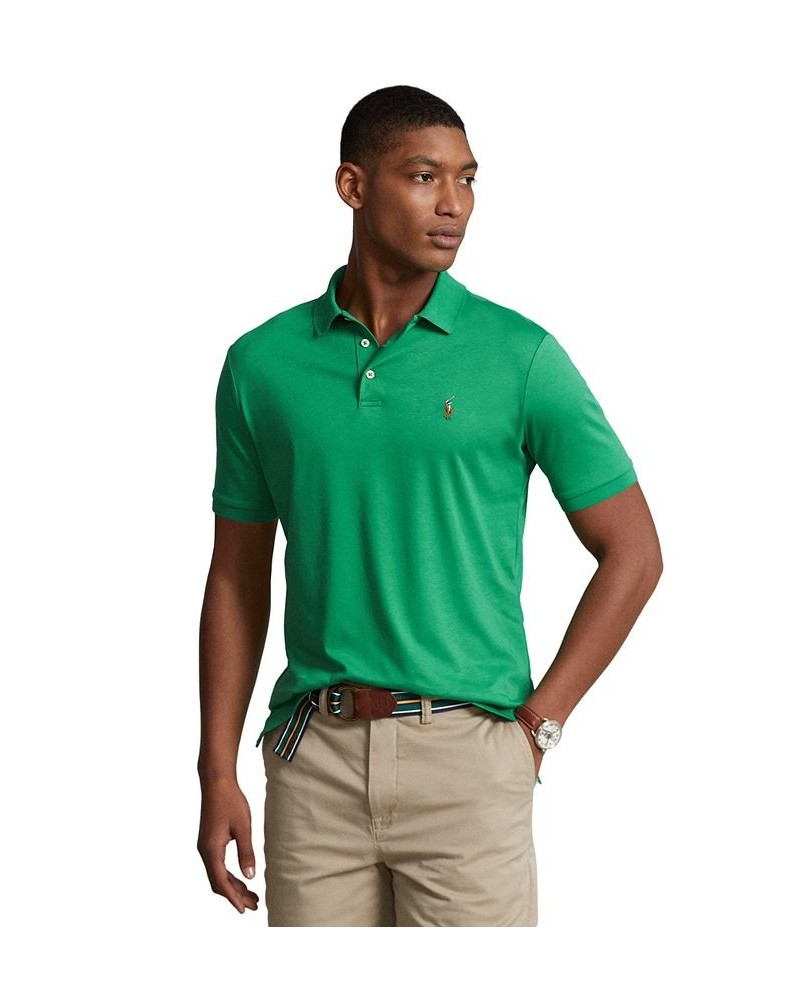 Men's Classic-Fit Soft Cotton Polo Shirt Green $56.40 Polo Shirts