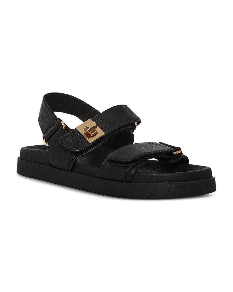 Women's Mona Slingback Footbed Sandals Black $50.49 Shoes