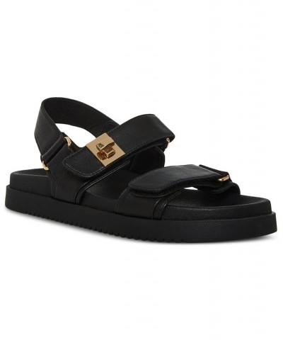 Women's Mona Slingback Footbed Sandals Black $50.49 Shoes