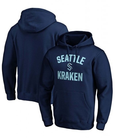 Men's Navy Seattle Kraken Victory Arch Pullover Hoodie $26.10 Sweatshirt