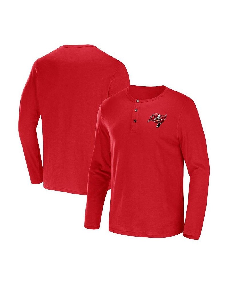 Men's NFL x Darius Rucker Collection by Red Tampa Bay Buccaneers Slub Jersey Henley Long Sleeve T-shirt $26.87 T-Shirts