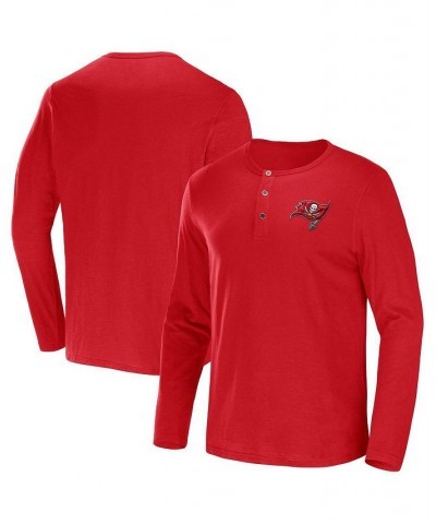 Men's NFL x Darius Rucker Collection by Red Tampa Bay Buccaneers Slub Jersey Henley Long Sleeve T-shirt $26.87 T-Shirts