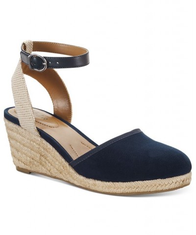 Mailena Wedge Espadrille Sandals Blue $27.80 Shoes