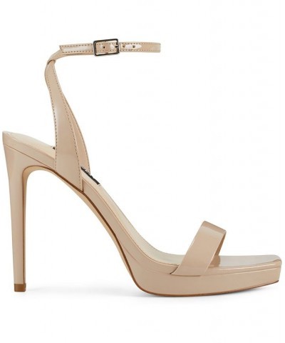 Women's Zadie Square Toe Stiletto Heel Dress Sandals Pink $51.48 Shoes