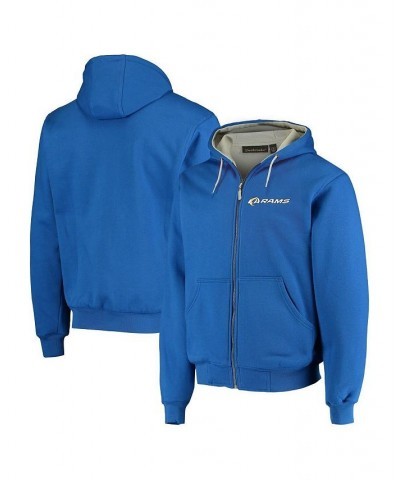 Men's Royal Los Angeles Rams Craftsman Thermal-Lined Full-Zip Hoodie $43.05 Sweatshirt