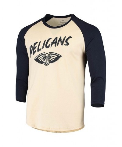 Men's Zion Williamson Cream, Navy New Orleans Pelicans Raglan 3/4 Sleeve T-shirt $20.21 T-Shirts