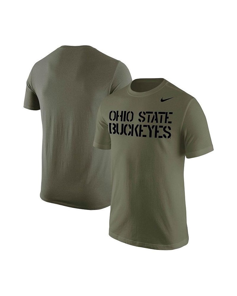 Men's Olive Ohio State Buckeyes Stencil Wordmark T-shirt $14.40 T-Shirts