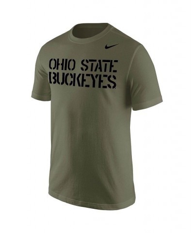 Men's Olive Ohio State Buckeyes Stencil Wordmark T-shirt $14.40 T-Shirts