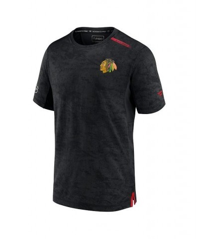 Men's Branded Black Chicago Blackhawks Authentic Pro Rink Premium Camo T-Shirt $28.00 T-Shirts