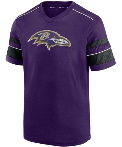 Men's Purple Baltimore Ravens Textured Hashmark V-Neck T-shirt $25.37 T-Shirts