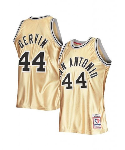 Men's George Gervin Gold San Antonio Spurs 75th Anniversary 1977-78 Hardwood Classics Swingman Jersey $64.75 Jersey