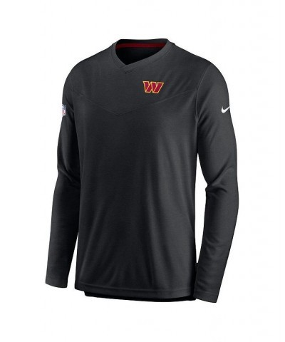 Men's Black Washington Commanders 2022 Sideline Coach Chevron Lock Up Performance Long Sleeve T-shirt $24.75 T-Shirts