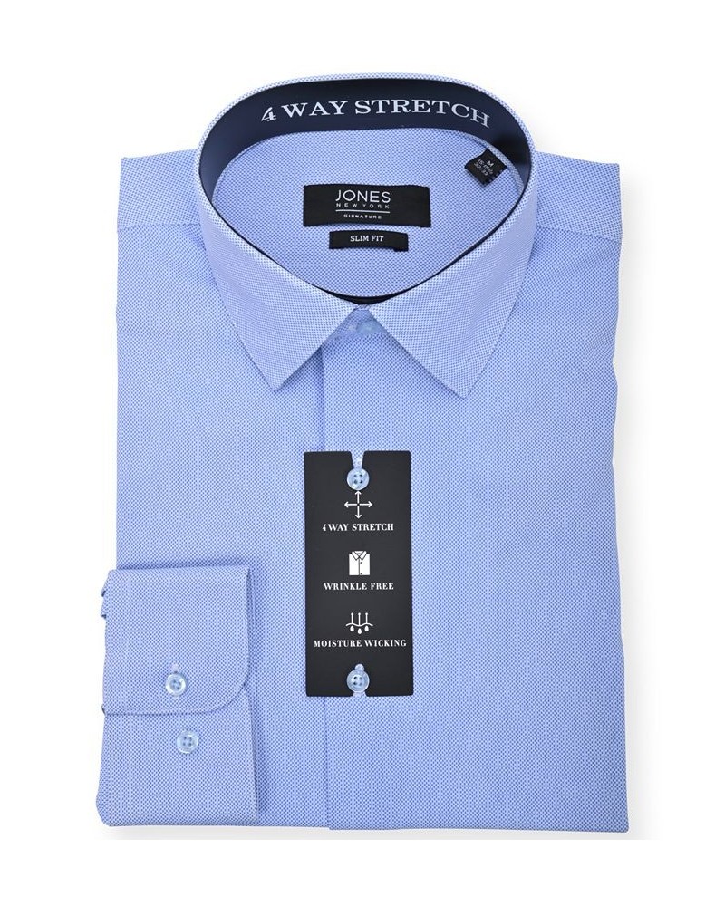 Men's Della Robia Printed Fashion Dress Shirt Blue $15.90 Dress Shirts