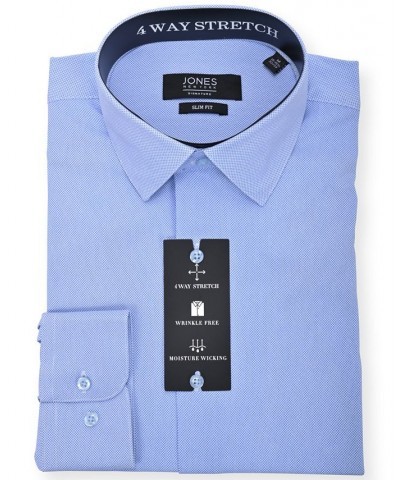 Men's Della Robia Printed Fashion Dress Shirt Blue $15.90 Dress Shirts