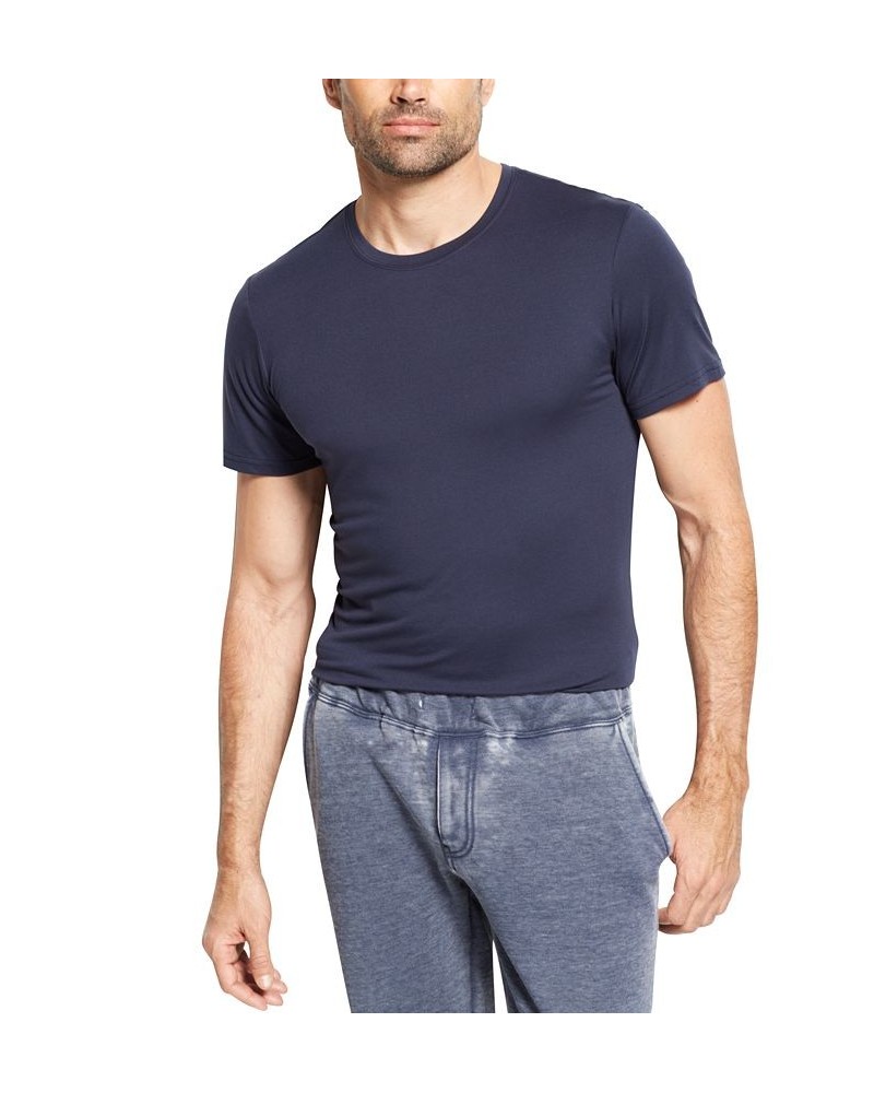 Men's Cool Ultra-Soft Light Weight Crew-Neck Sleep T-Shirt Blue $10.75 Pajama