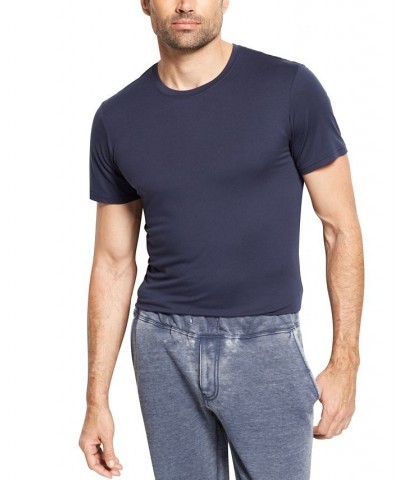 Men's Cool Ultra-Soft Light Weight Crew-Neck Sleep T-Shirt Blue $10.75 Pajama