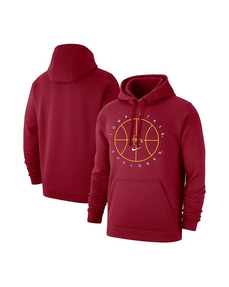 Men's Cardinal Iowa State Cyclones Basketball Icon Club Fleece Pullover Hoodie $34.85 Sweatshirt