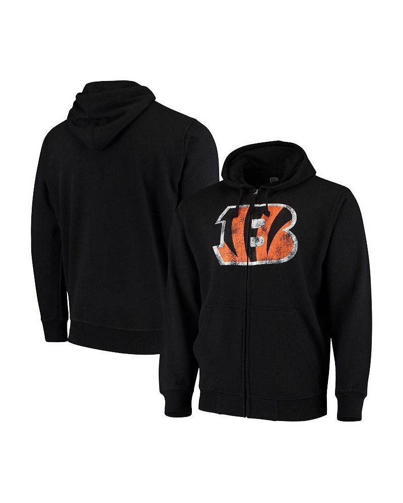 Men's Black Cincinnati Bengals Primary Logo Full-Zip Hoodie $43.19 Sweatshirt