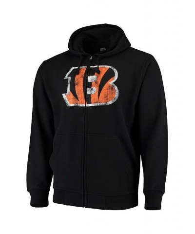 Men's Black Cincinnati Bengals Primary Logo Full-Zip Hoodie $43.19 Sweatshirt