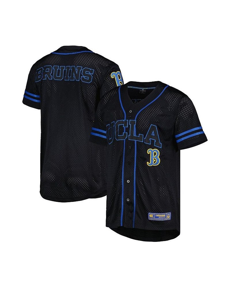 Men's Black UCLA Bruins Free Spirited Mesh Button-Up Baseball Jersey $38.24 Jersey