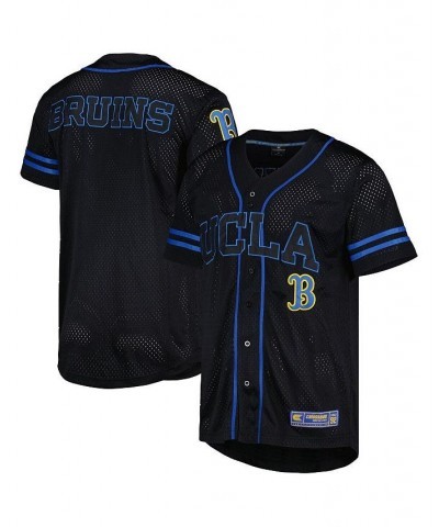 Men's Black UCLA Bruins Free Spirited Mesh Button-Up Baseball Jersey $38.24 Jersey