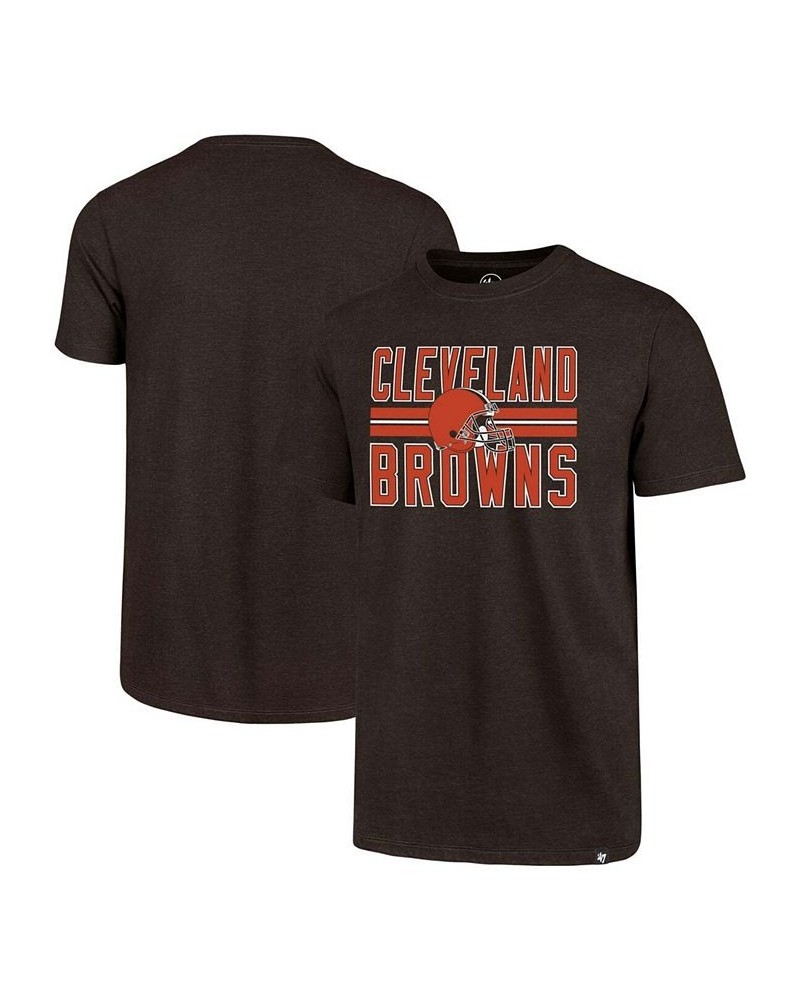 Men's Brown Cleveland Browns Block Stripe Club T-shirt $16.80 T-Shirts