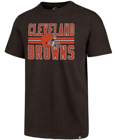 Men's Brown Cleveland Browns Block Stripe Club T-shirt $16.80 T-Shirts