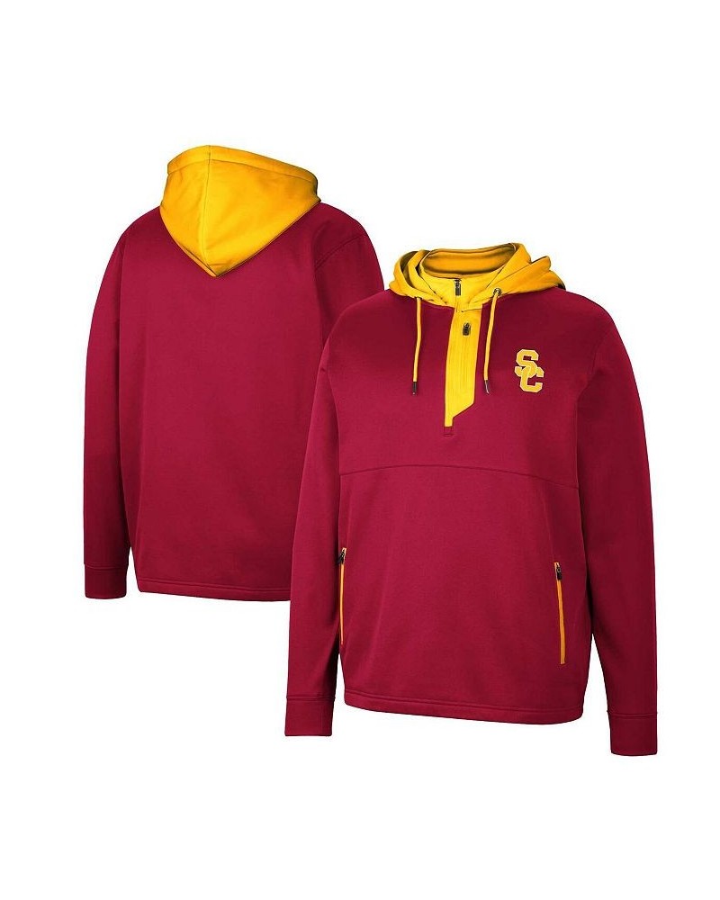 Men's Cardinal USC Trojans Luge 3.0 Quarter-Zip Hoodie $35.70 Sweatshirt