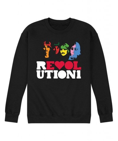 Men's The Beatles Revolution1 Fleece Sweatshirt Black $31.89 Sweatshirt